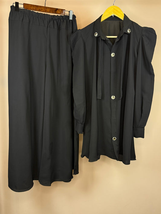 ELEGANT FLOW BLACK CO-ORD SET OR-116