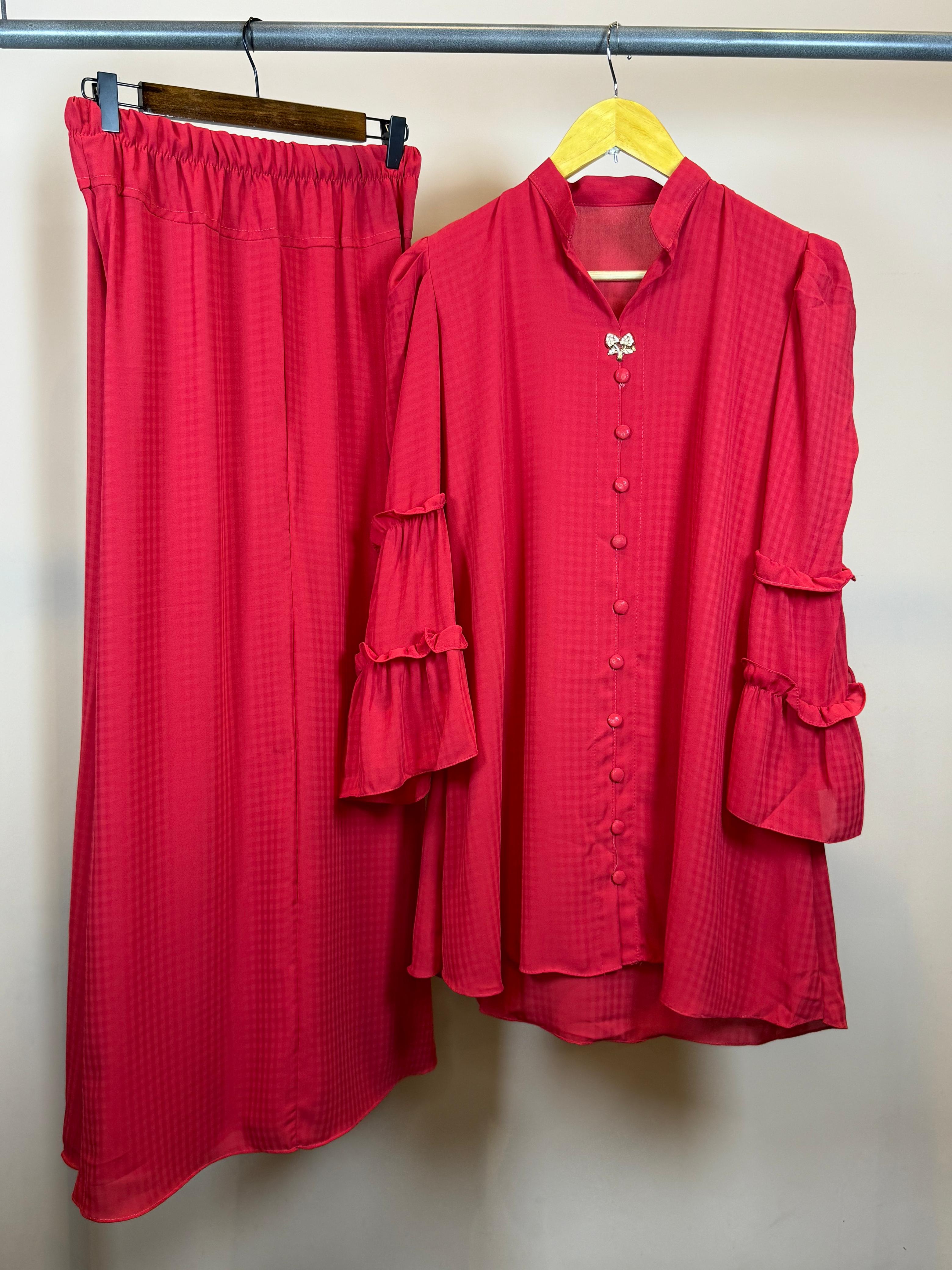 DEEP ROSE RED CO-ORD SET OR-111